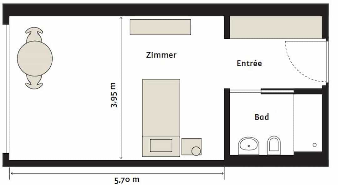 Einzelzimmer Baujahr 2009